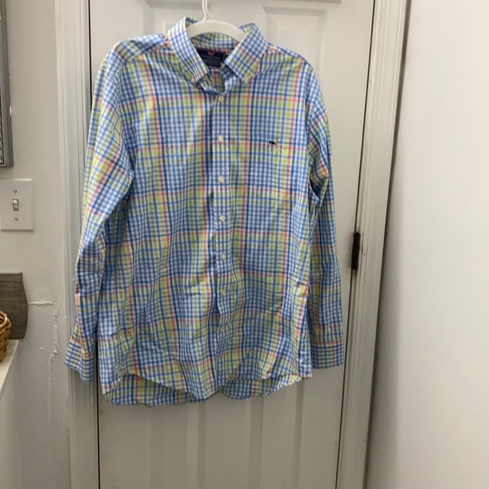 Vineyard Vines by steph & Ian slim fit tucker shirt large button down longsleeve